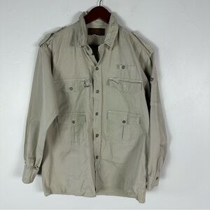 Fritz Von Schlegell Classic Tan Fishing/Hunting Field Shirt Jacket L